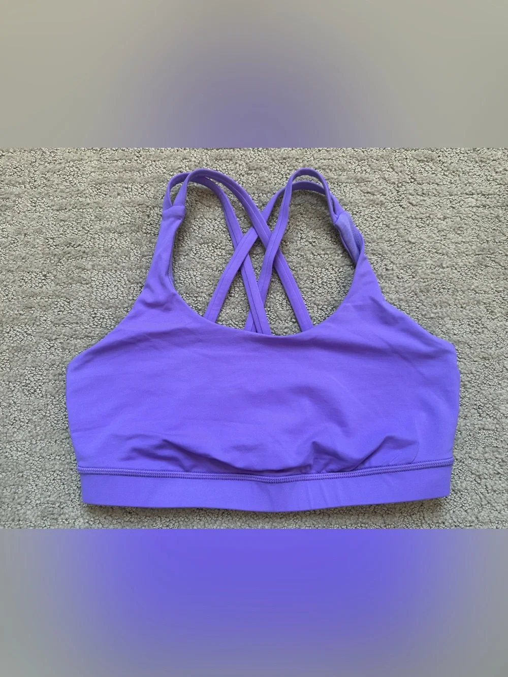 Lululemon Energy Bra Purple Size 8 Strappy Crossback Athletic Sports Bra